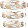 Lot de 3 Plateaux Ronds en Verre Doré avec Fond Miroir – Image 4