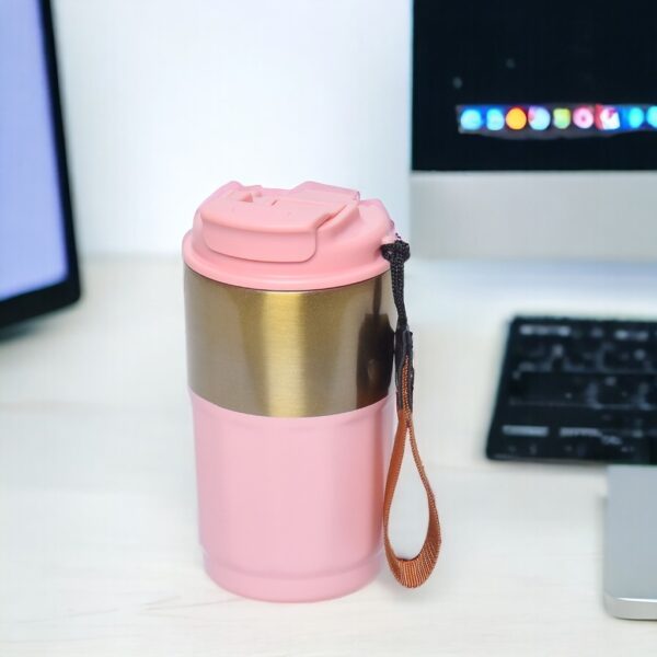Mug thermos 450 ml en acier inoxydable avec paille – Image 3