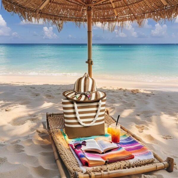 Sac de Plage avec Chapeau Motif 2 – Image 3
