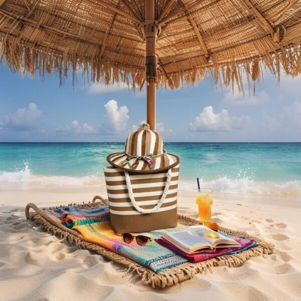 Sac de Plage avec Chapeau Motif 2 – Image 4