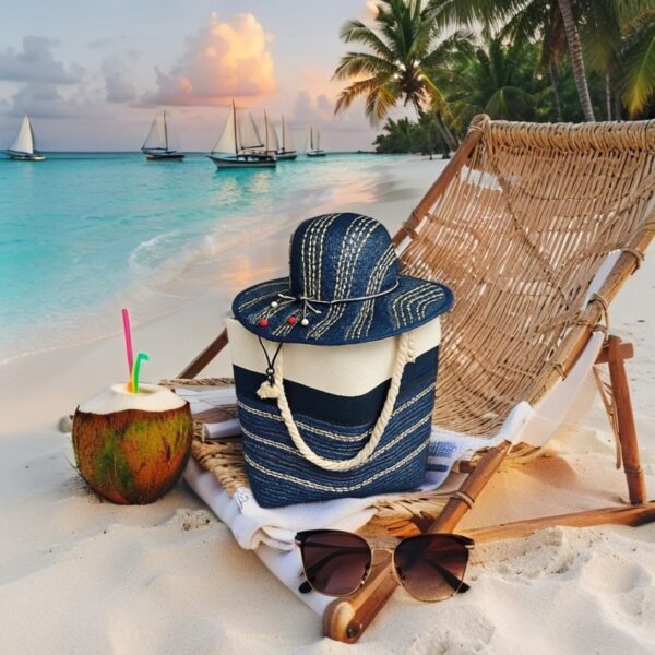 Sac de Plage avec Chapeau Motif 3 – Image 4