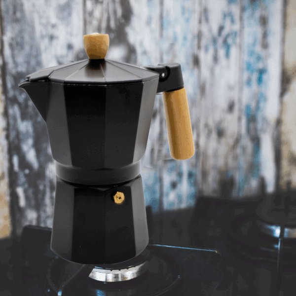 Cafetière Italienne Moka Bois Noir – Image 2