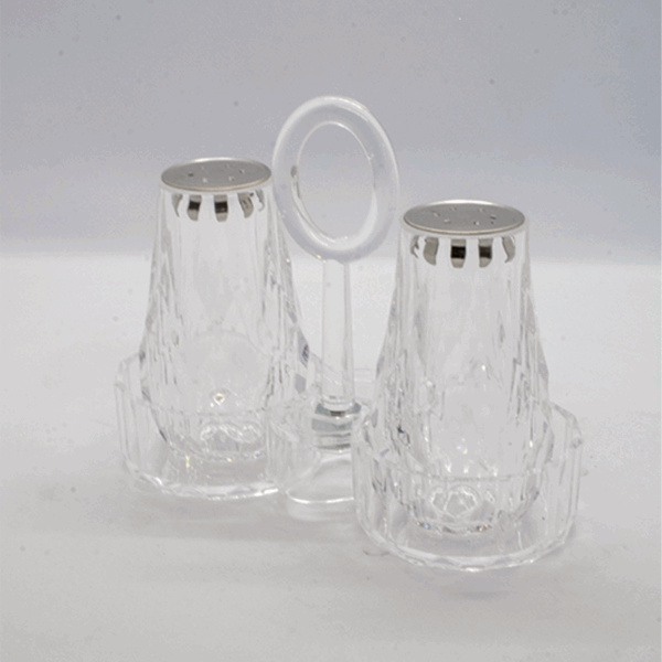 Duo Salière & Poivrière Cristal avec Support – Image 2