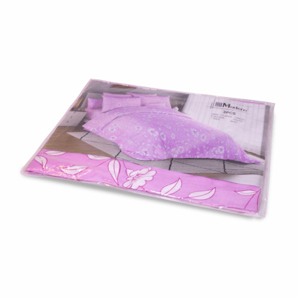 Parure de lit une place 3 pièces Motif 1 rose floral