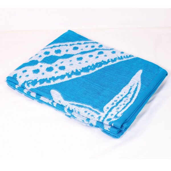 Serviette de Plage Motif 3 Bleu avec Formes Arrondies