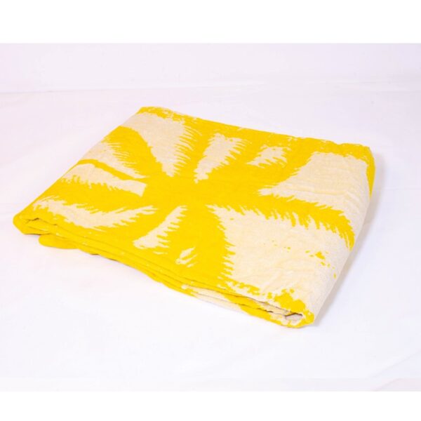 Serviette Plage Motif 4 Jaune Palmier
