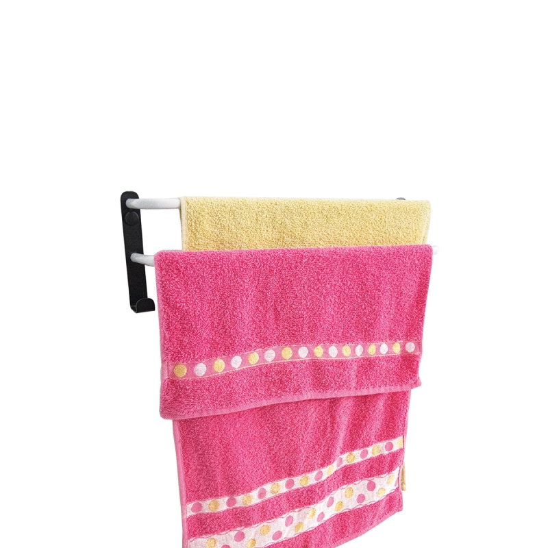 Porte-Serviettes à Deux Barres avec Deux Crochets (PS22c) – Image 4