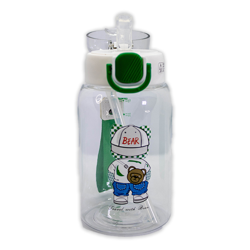Bouteille à Paille 760 ml pour Enfant Blanc & Vert – Image 2