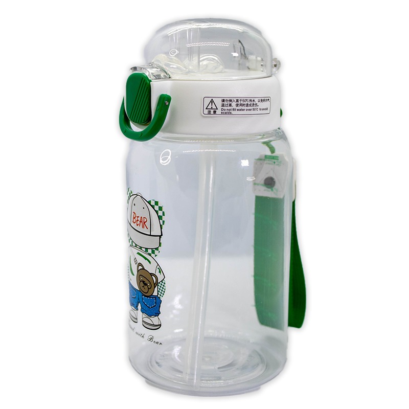 Bouteille à Paille 760 ml pour Enfant Blanc & Vert – Image 3