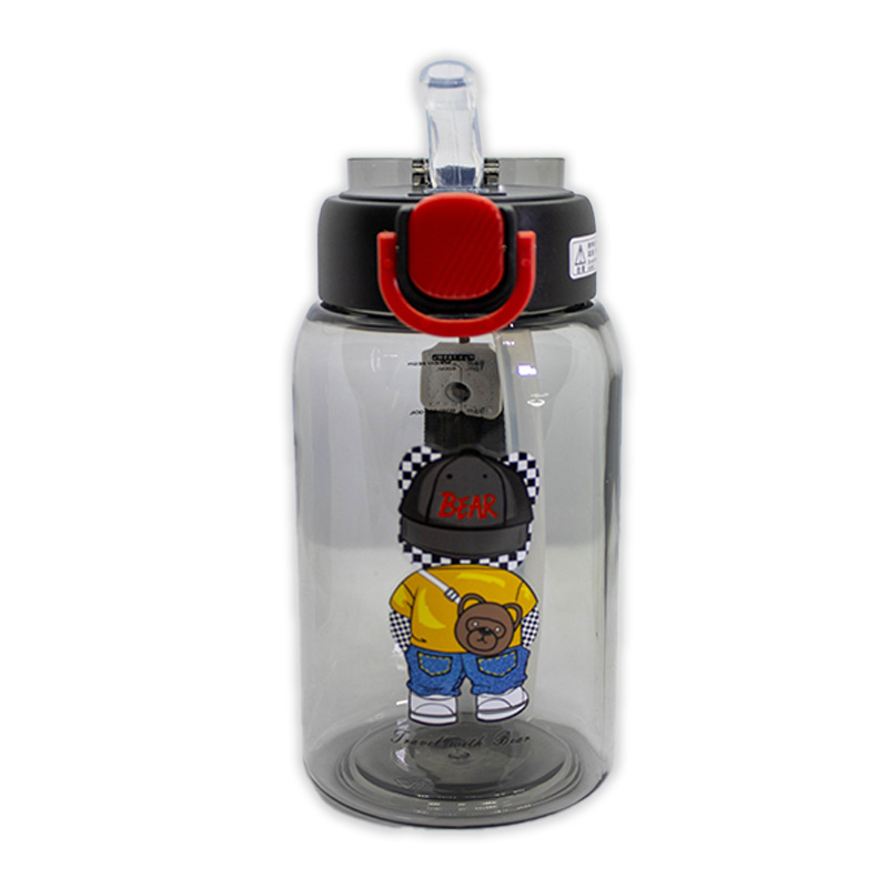 Bouteille à Paille 760 ml pour Enfant Noir & Rouge – Image 2