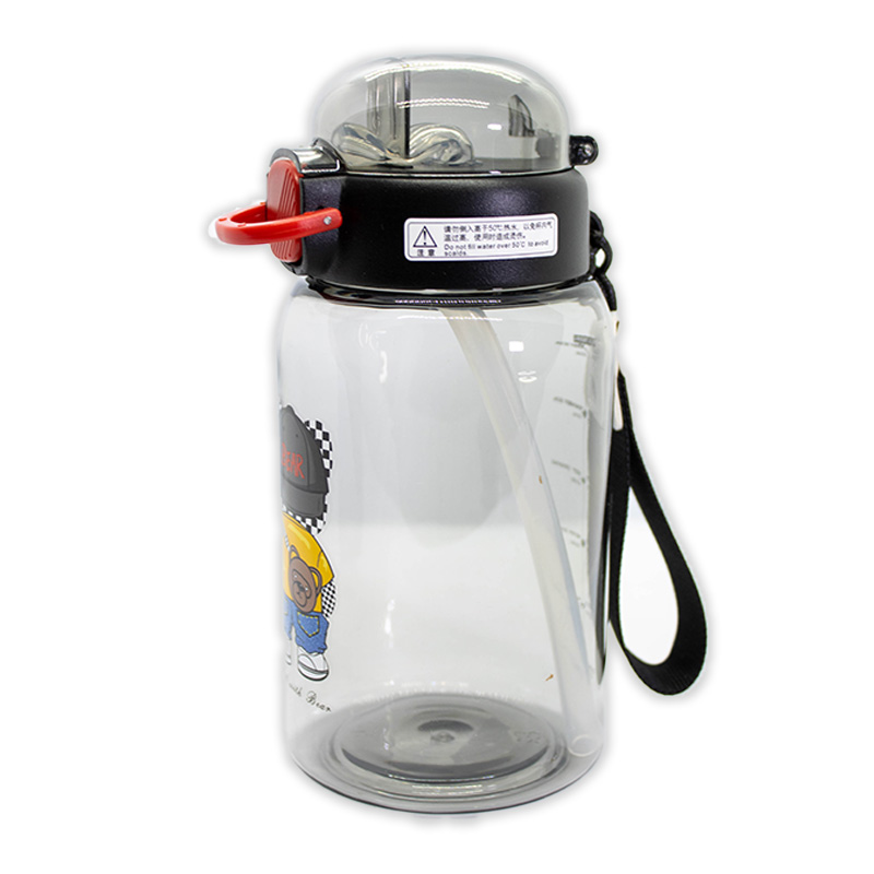 Bouteille à Paille 760 ml pour Enfant Noir & Rouge – Image 3